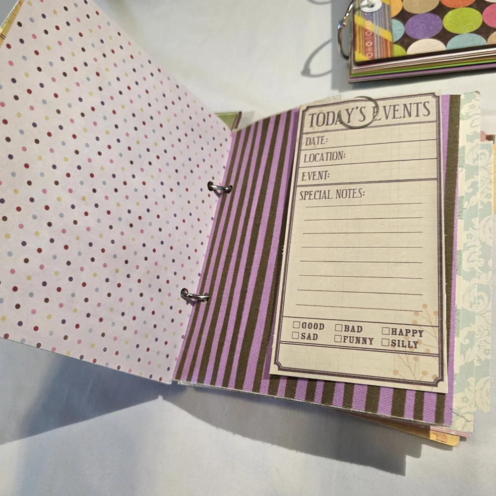 Handmade Colorful Scrapbook Art Junk Journals Set Of 4 Trendy Vintage Look NEW